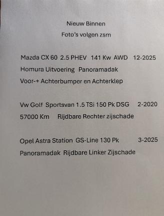 Schadeauto Mazda CX-60 2.5 PHEV  Homura 2025/12
