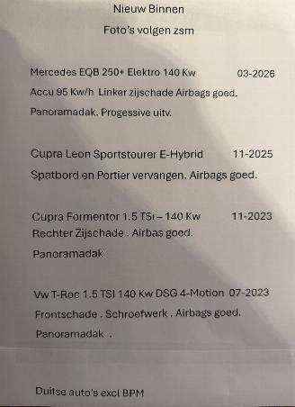 uszkodzony samochody osobowe Mercedes EQB 250 + Elektro  140 Kw Progessive 2026/3