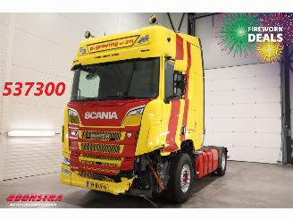 krockskadad bil vrachtwagen Scania R R520 V8 Alcoa Leder Standairco 2019/3