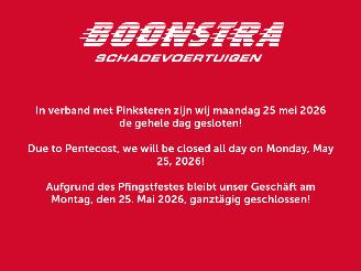 Vaurioauto  passenger cars   Tweede Pinksterdag gesloten 