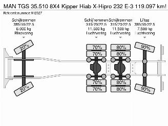 MAN TGS 35.510 8X4 Kipper Hiab X-Hipro 232 E-3 119.097 km! picture 43